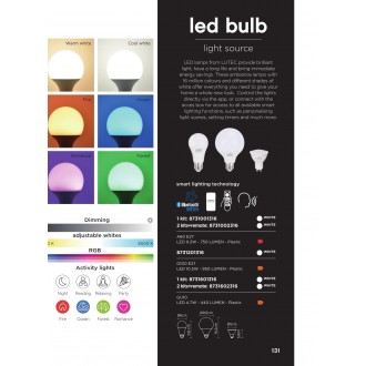 LUTEC 8731002316 | E27 9,2W Lutec obični A60 LED izvori svjetlosti smart rasvjeta 750lm 2700 <-> 6500K zvučno upravljanje, jačina svjetlosti se može podešavati, sa podešavanjem temperature boje, promjenjive boje, može se upravljati daljinskim upravl